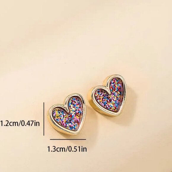 Leopard Print Heart Earrings - Picture 5 of 5